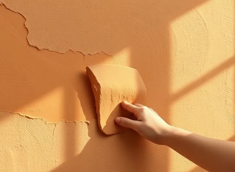 Application d'un enduit décoratif à la lisseuse sur un mur
